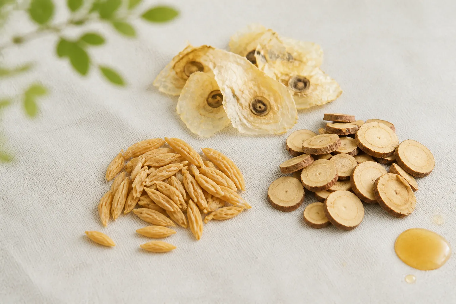 Dried Mu Hu Die, Mai Dong, and Gan Cao for dry throat tea