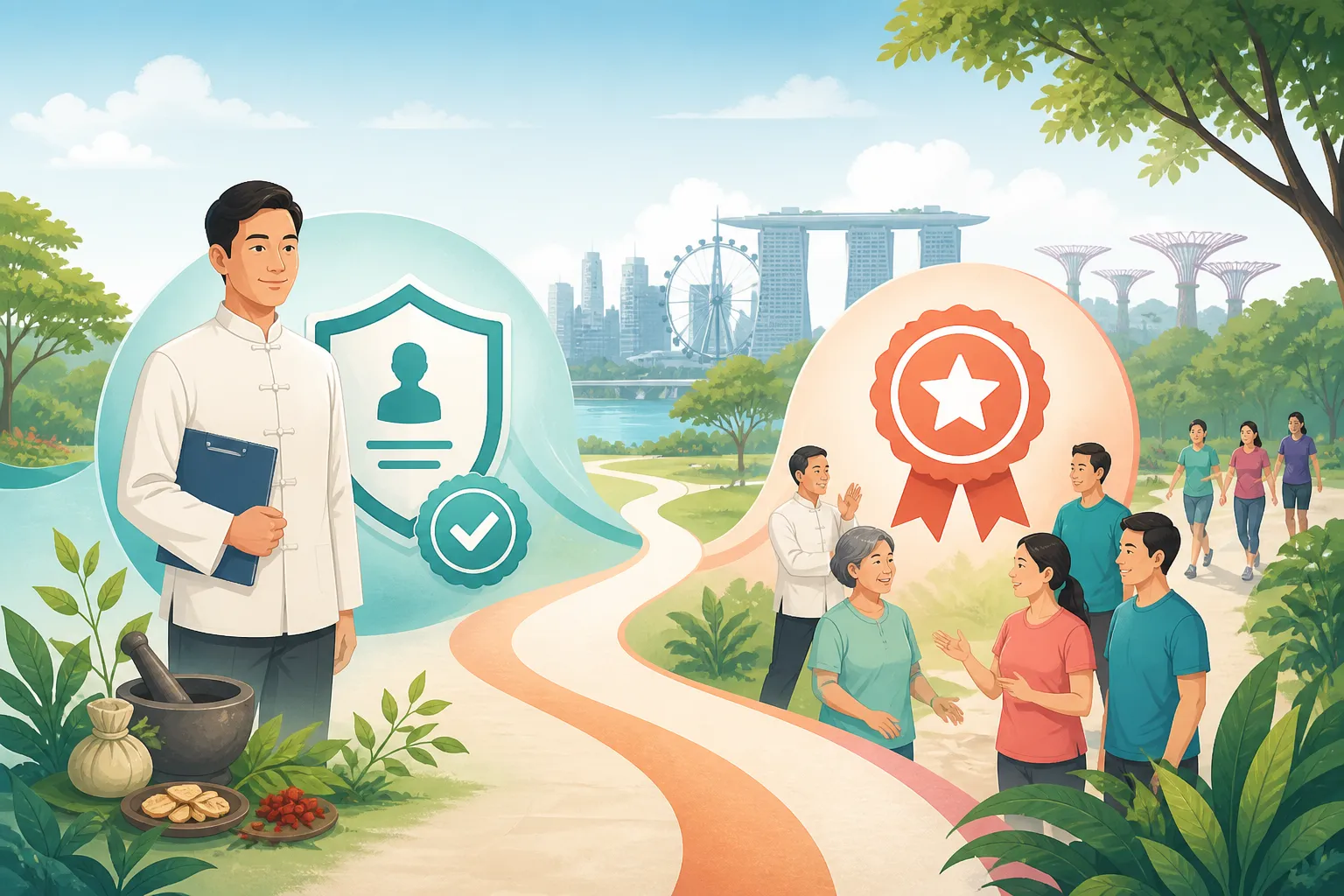 Physician and community path illustration for TCMPB registration at PULSE