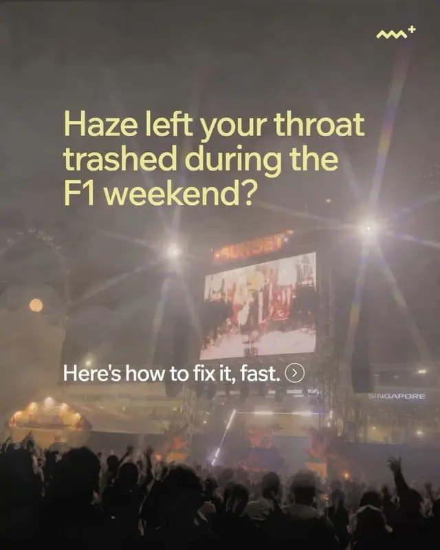 The haze hit hard over Singapore this F1 weekend 😮‍💨🏎️ If your throat has been scratchy, dry or irritated, you’re not im