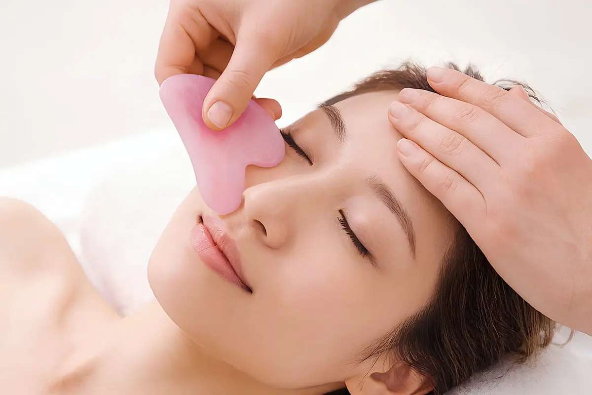 Eye Gua Sha massage as part of eye care at PULSE TCM