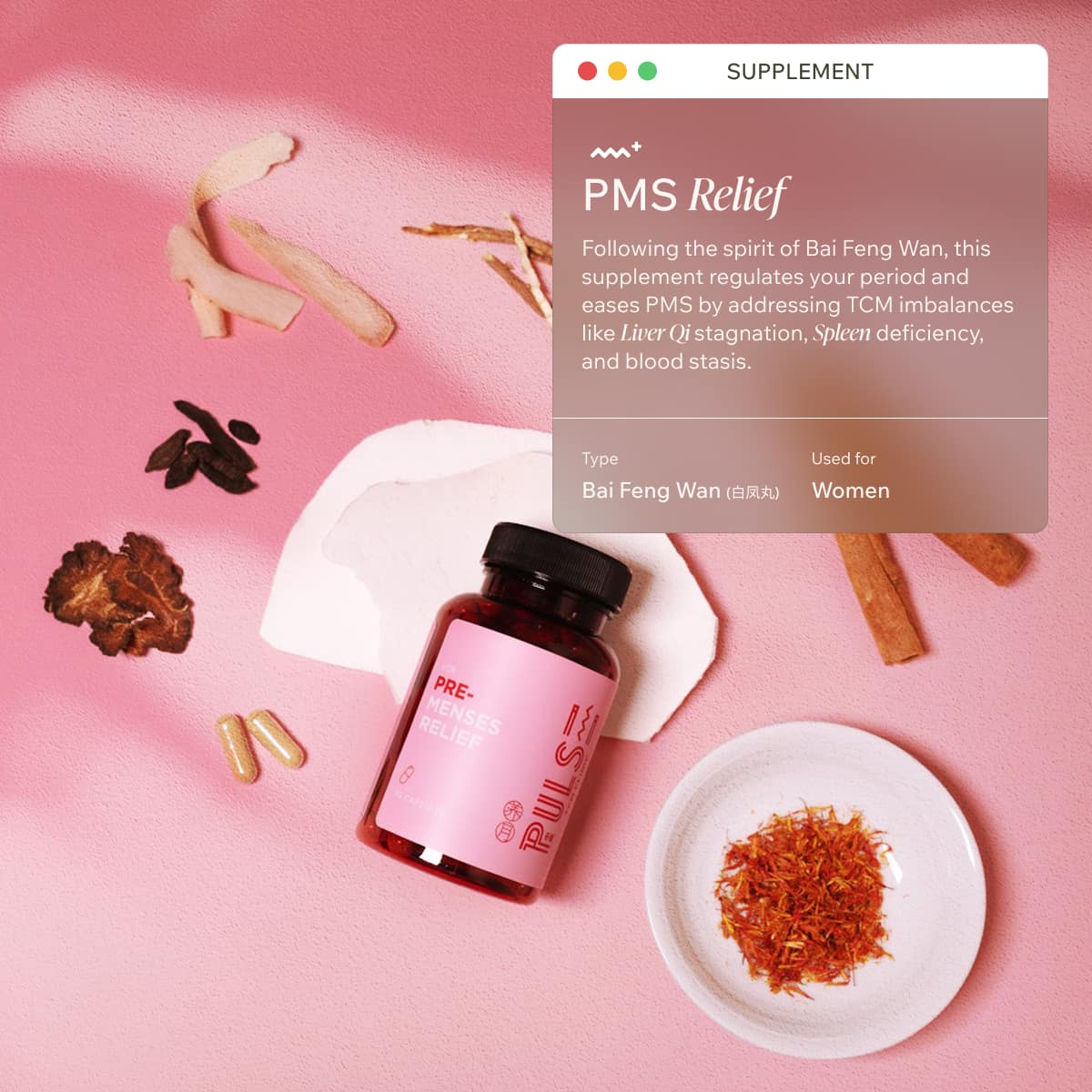 PULSE PMS Relief cover Key Herbs sq-min